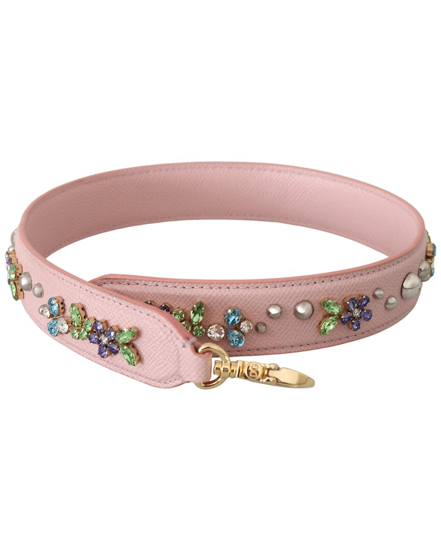 Dolce & Gabbana Leather Bag Strap In Pink