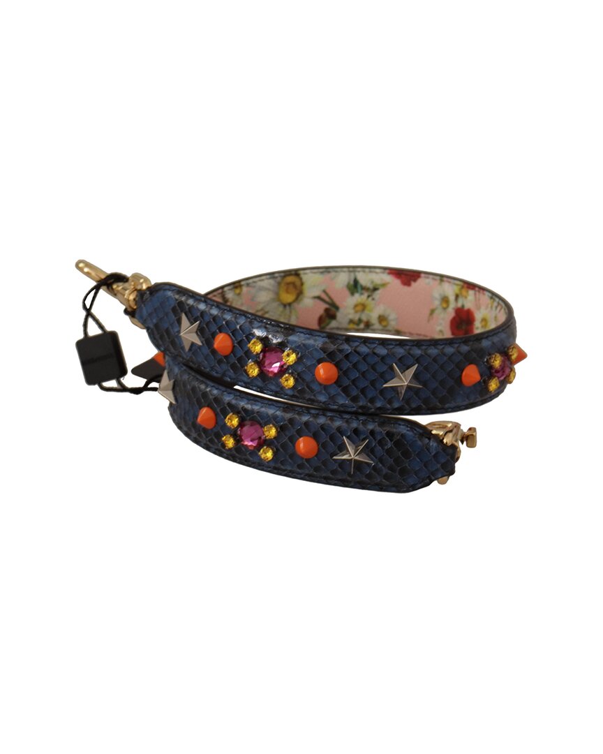 Dolce & Gabbana Leather Bag Strap In Blue