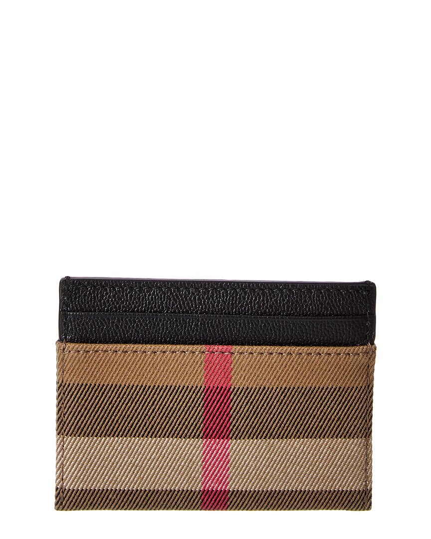 Burberry Check Canvas & Leather Card Case In Multi