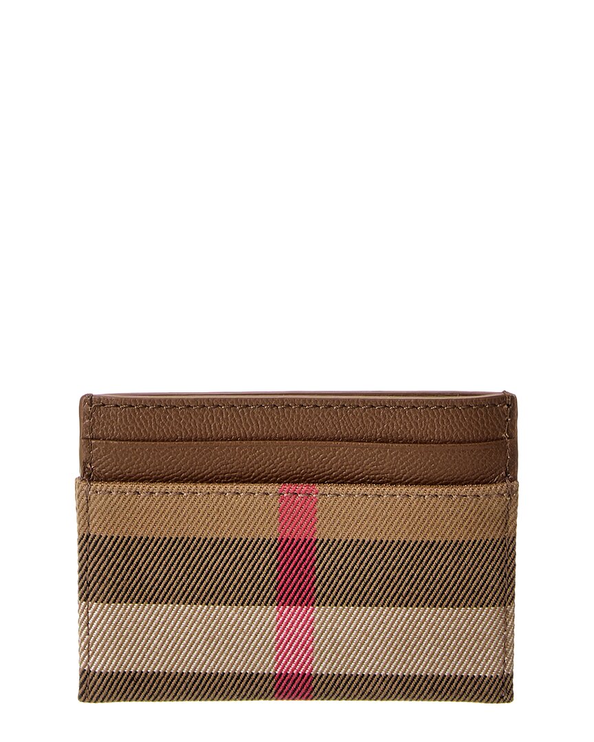 Burberry Check Canvas & Leather Card Case