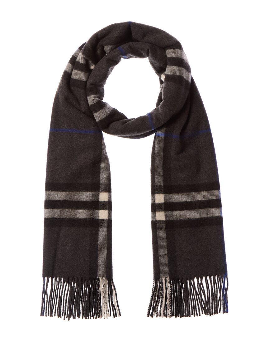 Burberry Wide Check Cashmere Scarf In Brown