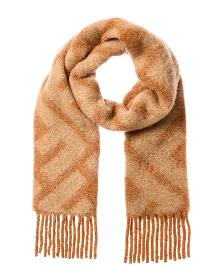 Fendi Brown Ff Alpaca & Wool-Blend Scarf