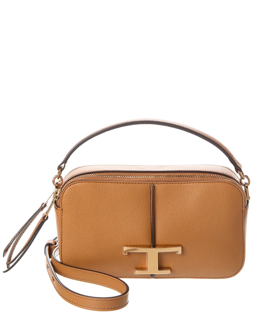 Tod's T Timeless Mini Leather Camera Bag In Brown