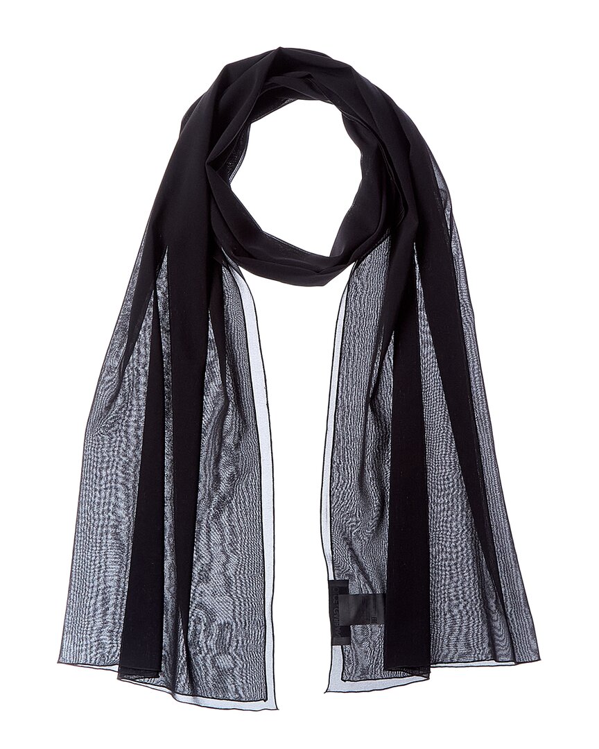Dolce & Gabbana Chiffon Silk-blend Scarf In Black