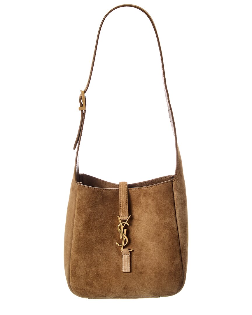 Saint Laurent Le 5 A 7 Suede Hobo Bag In Yellow