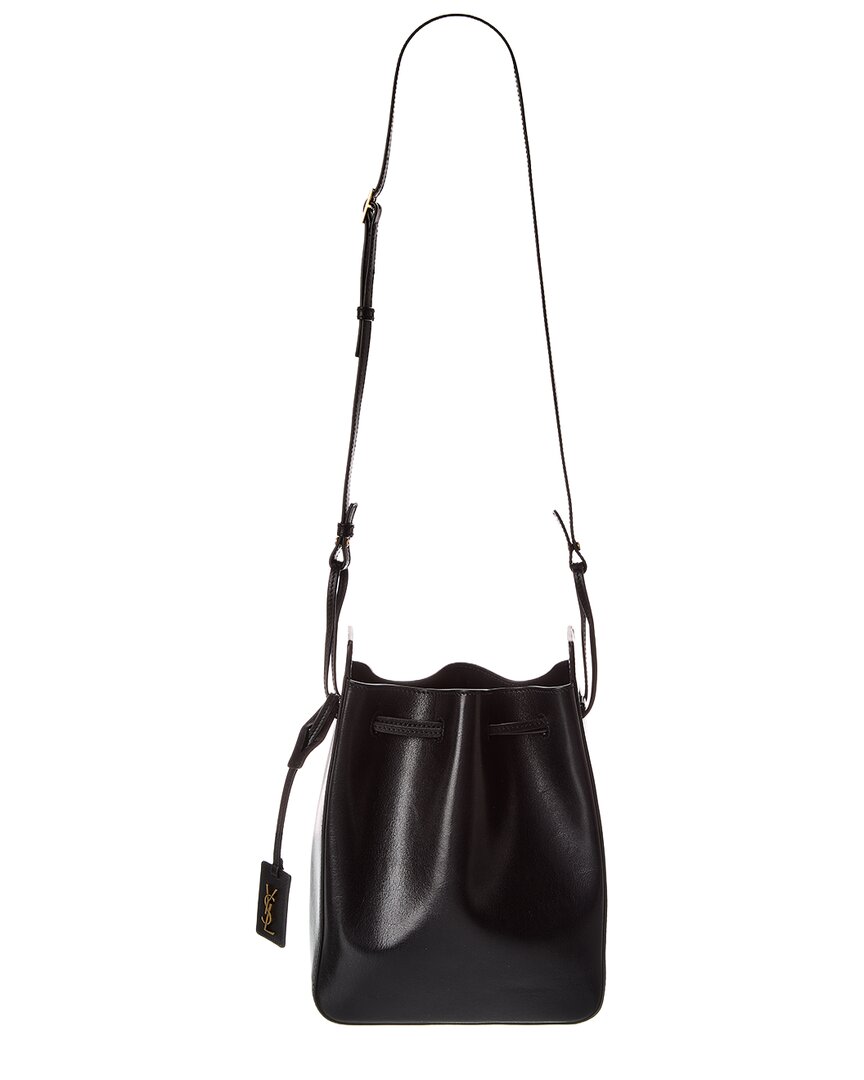 Saint Laurent Small Leather Bucket Bag In Black