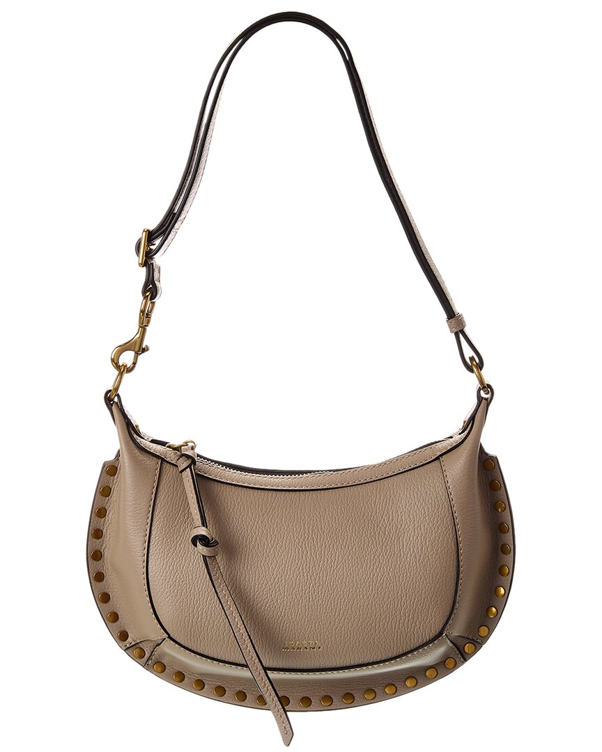 Isabel Marant Oskan Moon Leather Hobo Bag In Gray
