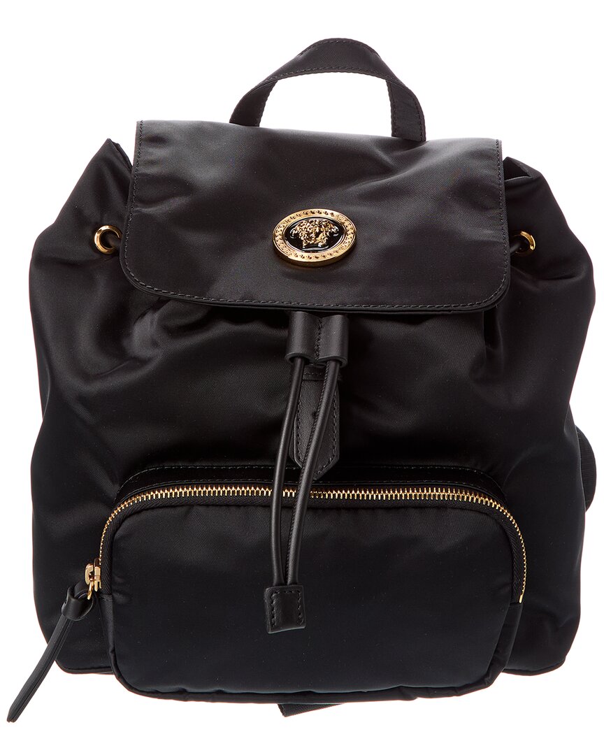 Versace Dahlia Medium Nylon & Leather Backpack