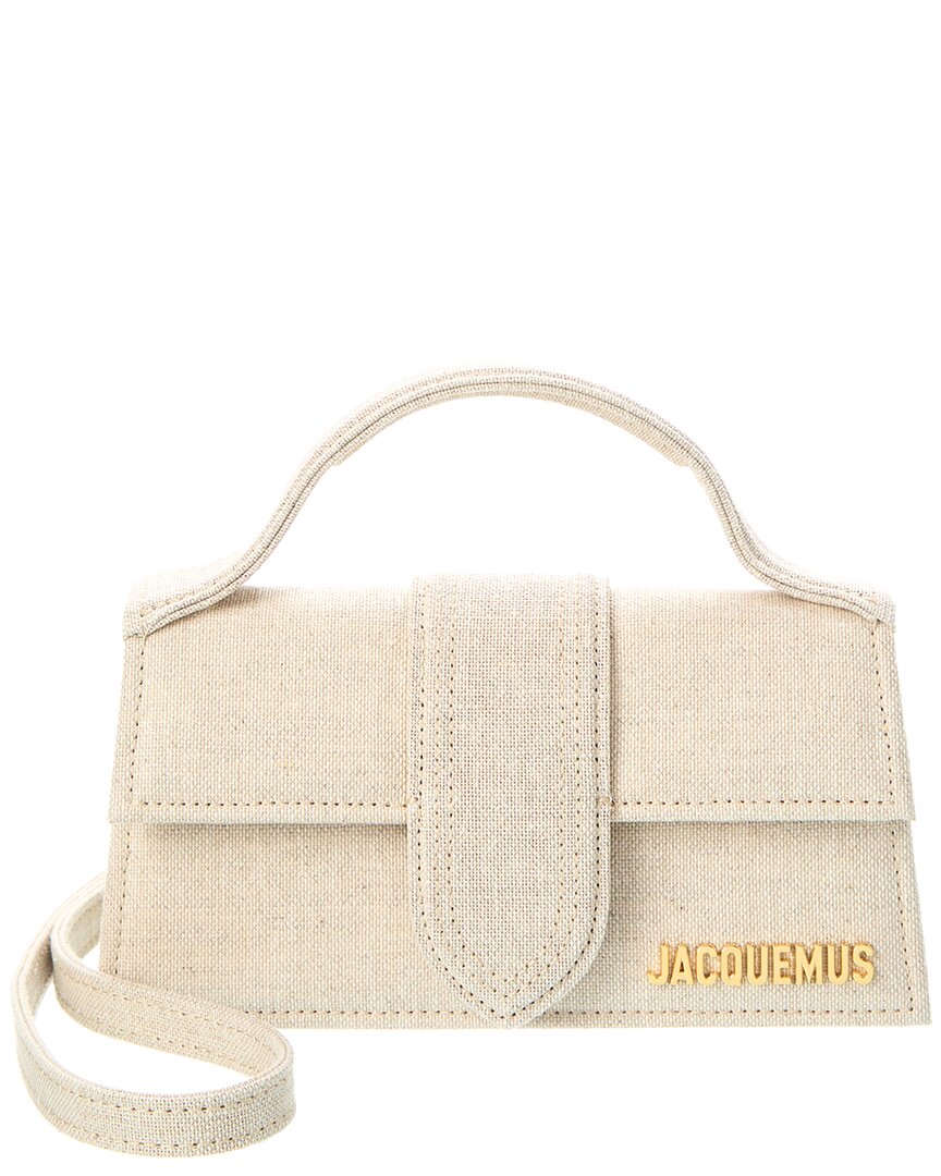 Jacquemus Le Bambino Linen Shoulder Bag In White
