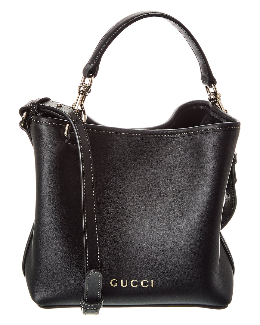 ショルダーバッグ・ポシェット GUCCI GG EMBLEM MINI BUCKET BAG IN SMOOTH LEATHER Gucci Gg Mini Emblem Leather Bucket Bag Women's Black | eBay