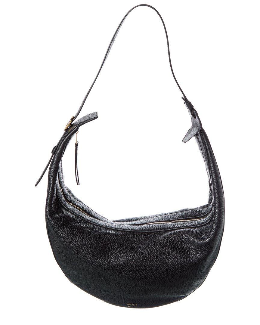 Khaite Augustina Leather Hobo Bag In Black