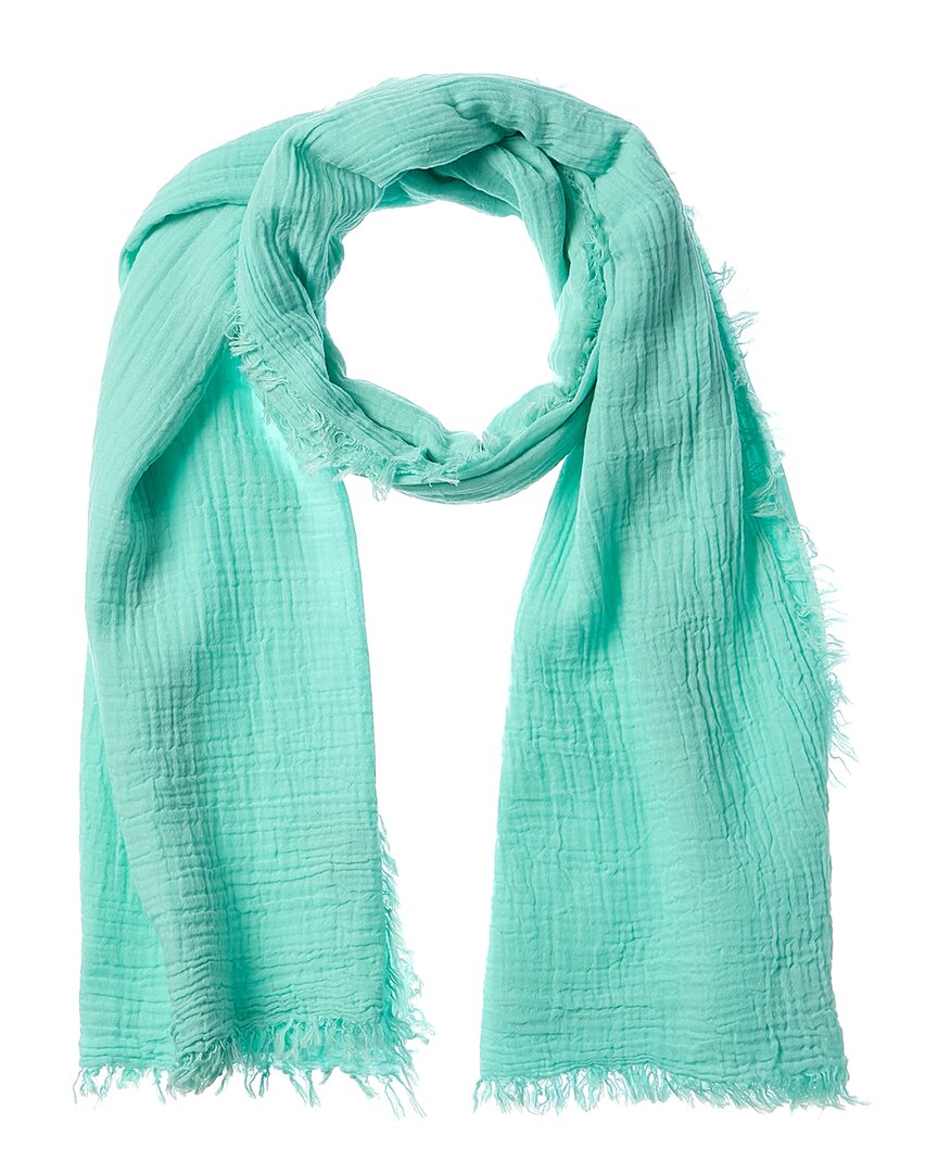 Saachi Solid Fringed Scarf In Blue
