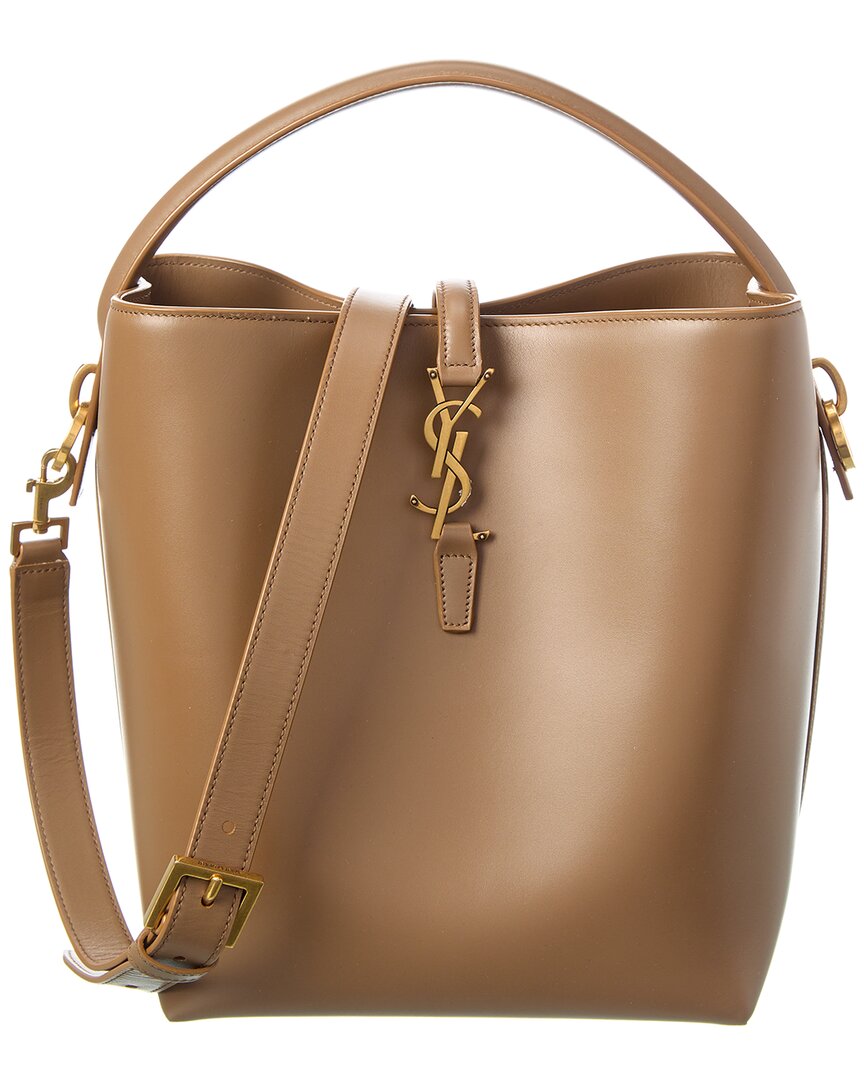 Saint Laurent Le 37 Leather Bucket Bag In Brown