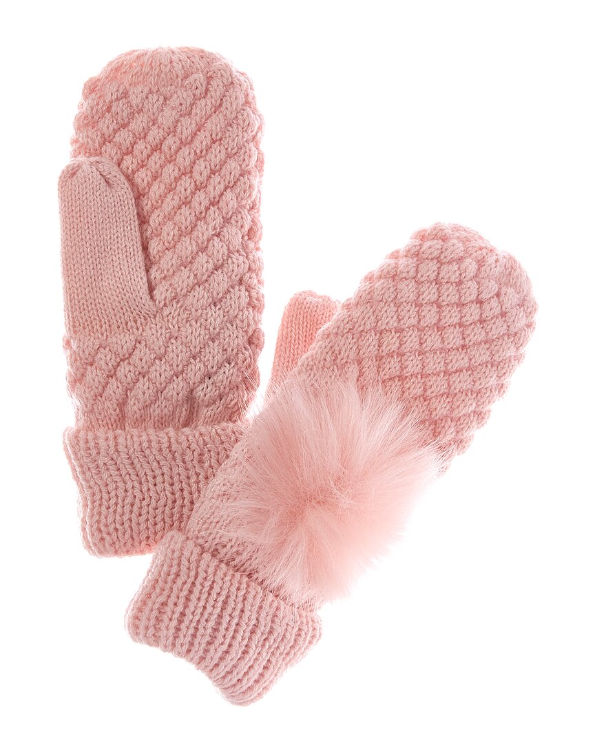 Surell Accessories Glitz Popcorn Mittens In Red