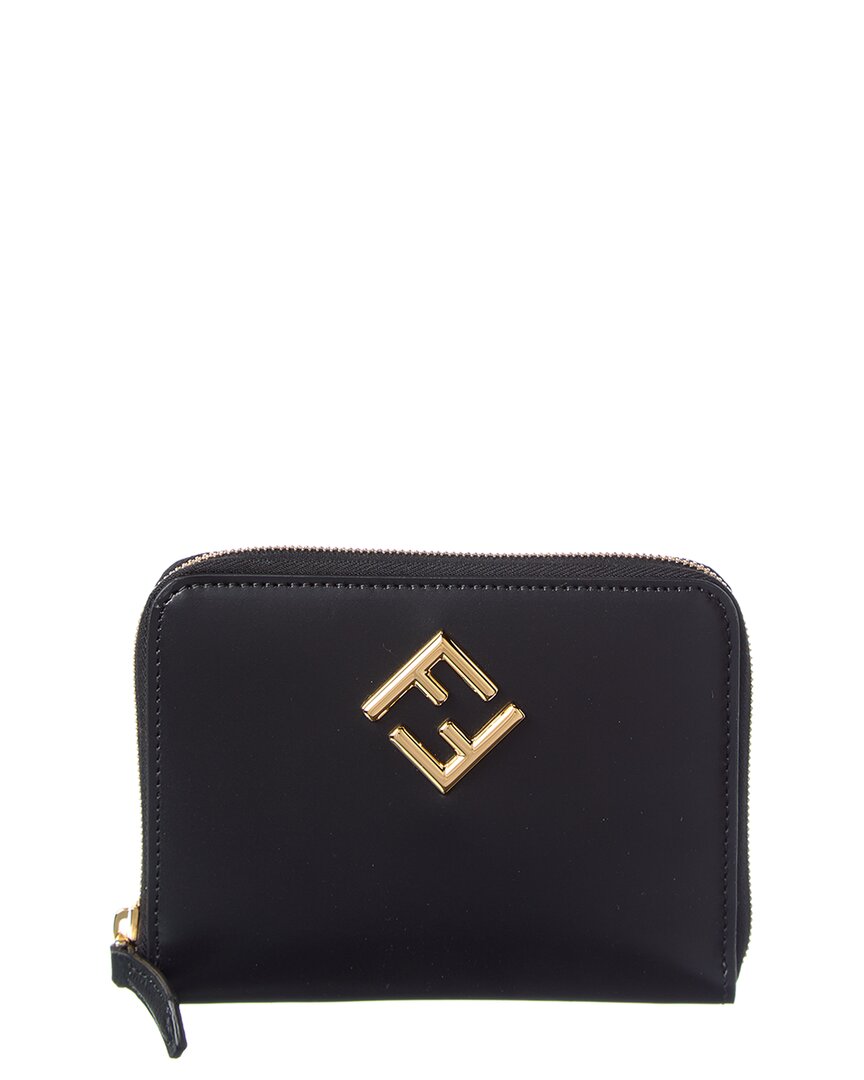 Fendi Ff Diamonds Leather Zip Around Medium Wallet