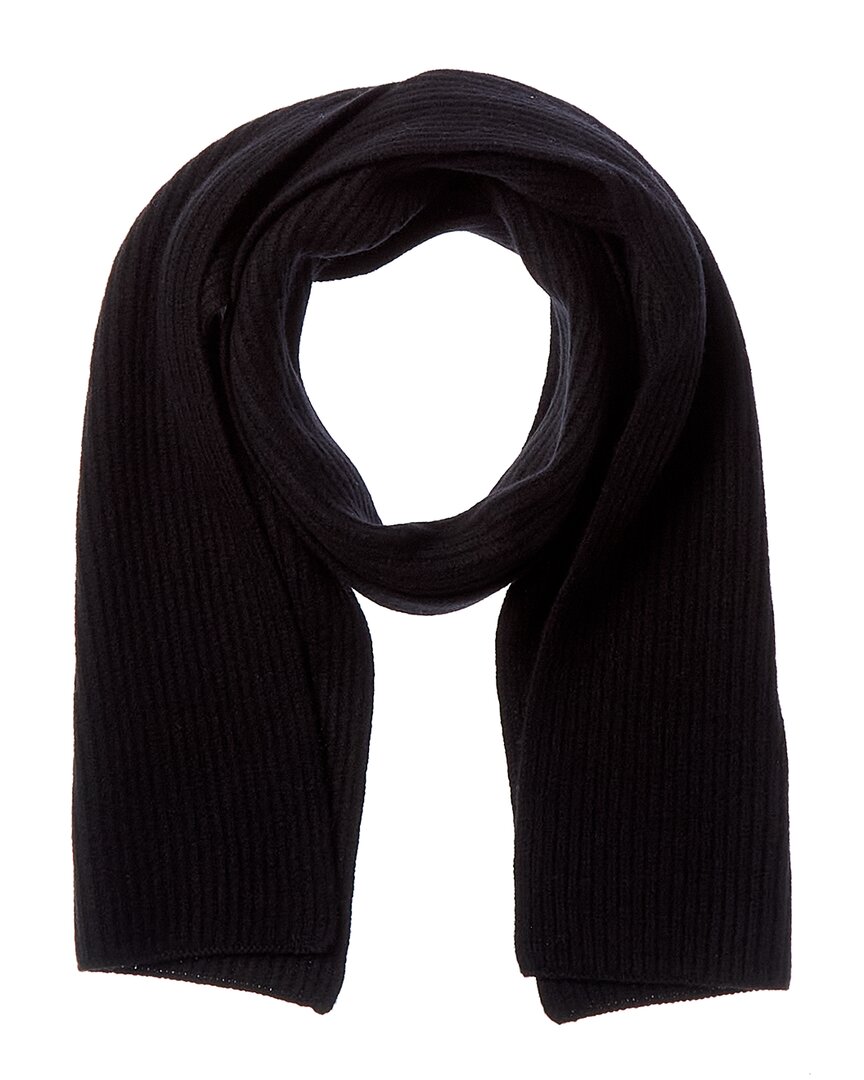 Naadam Collection Ribbed Wool & Cashmere-blend Scarf In Black