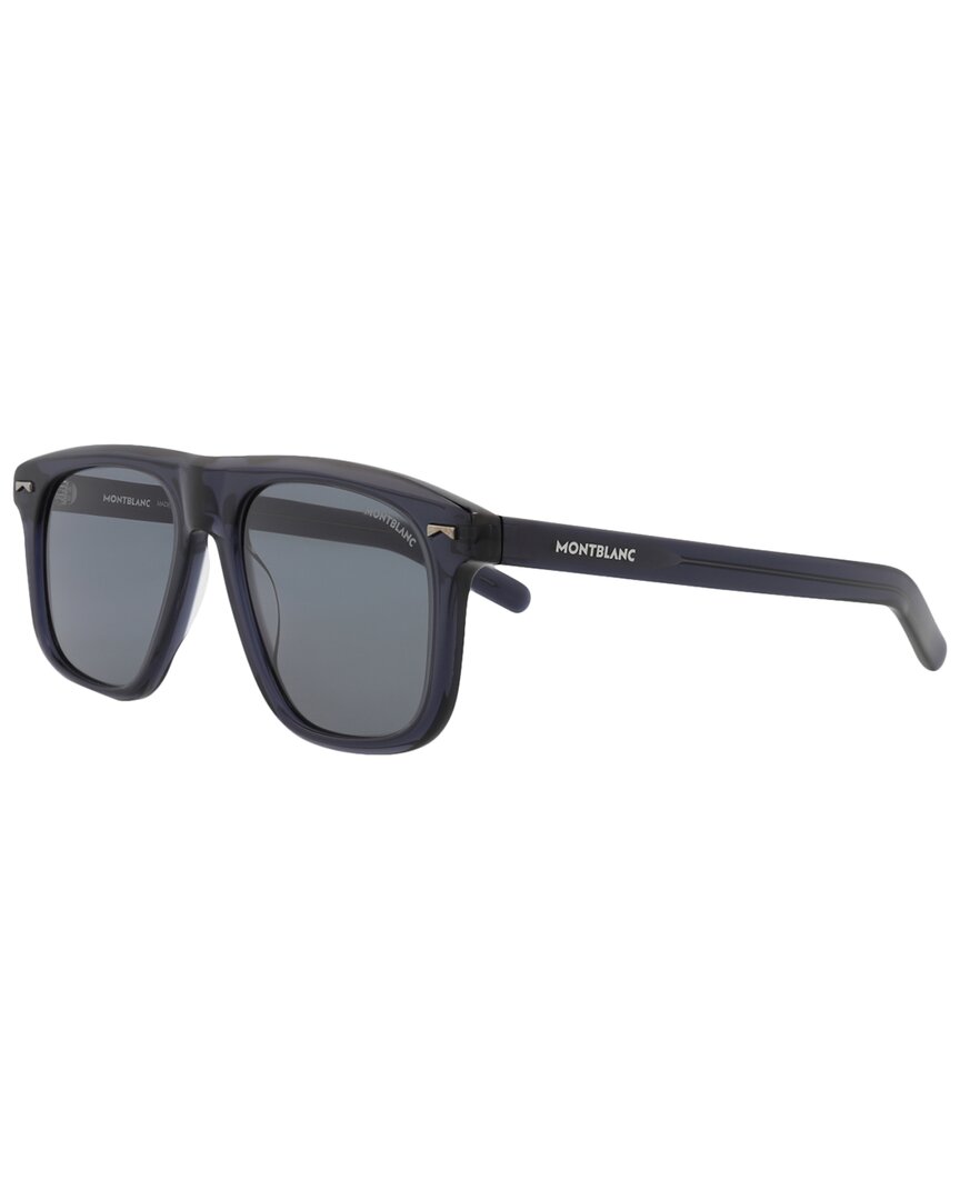 Montblanc Men's Mb0227s 55mm Sunglasses In Blue