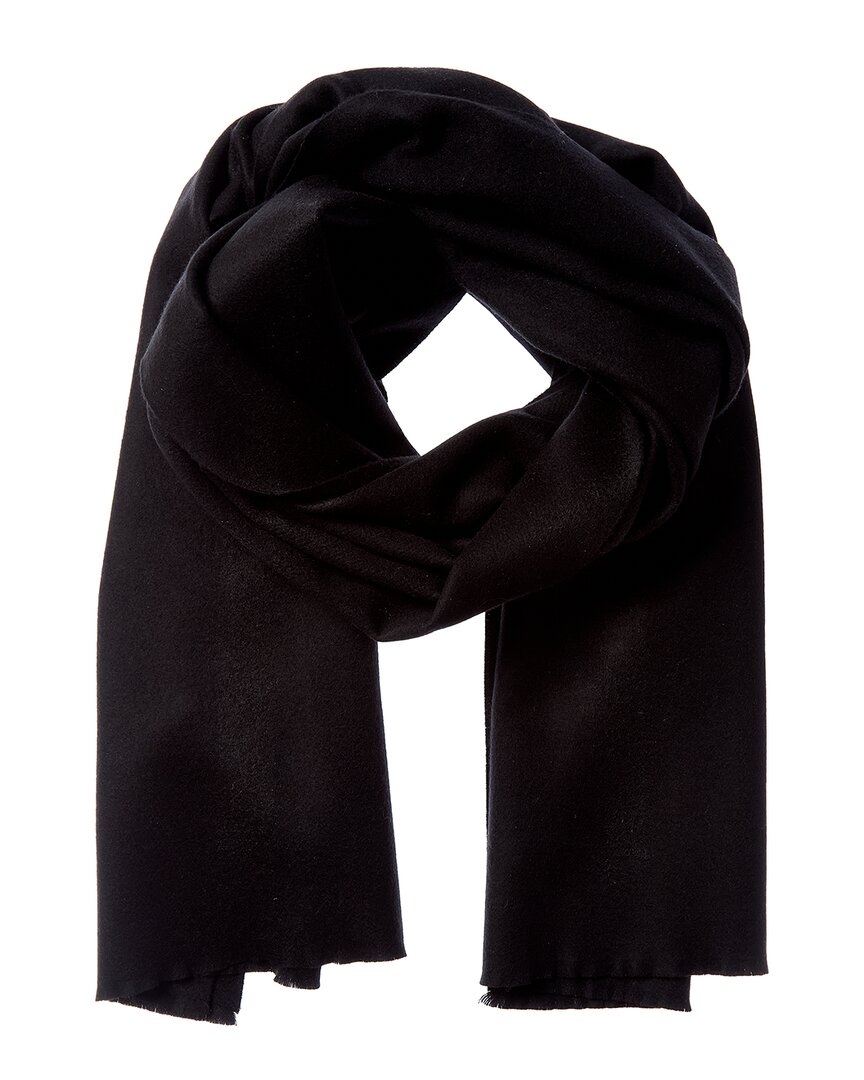 Vince Double-face Solid Wool & Cashmere-blend Scarf In Black