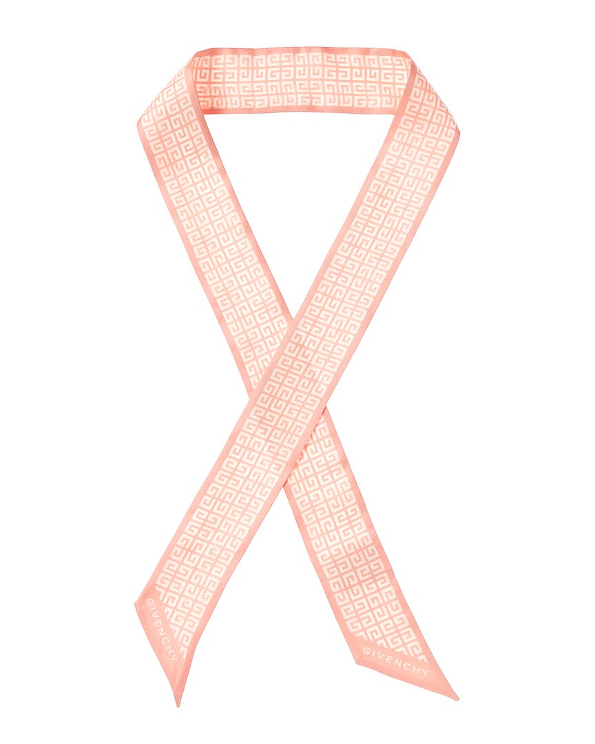 Givenchy 4g Print Silk Twilly Scarf In Pink