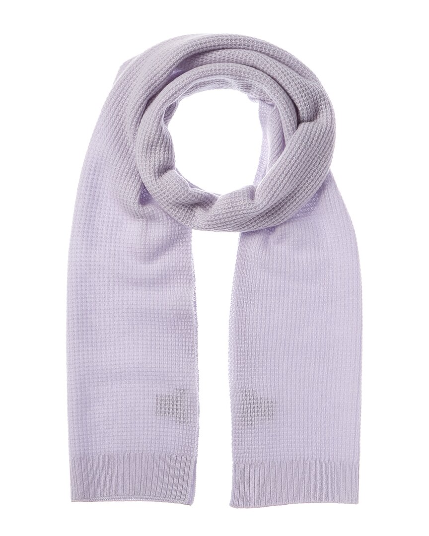 Hannah Rose Waffle Stitch Cashmere Scarf In Grey