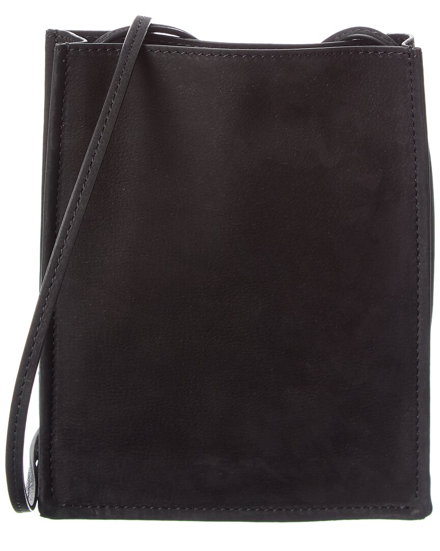The Row Dnu Inv  To Go Small Suede Crossbody In Black