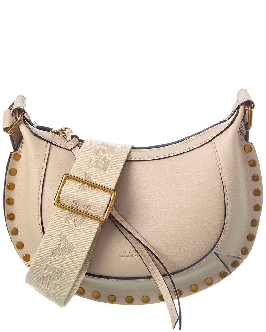 Isabel Marant Moon Mini Leather Shoulder Bag In Beige