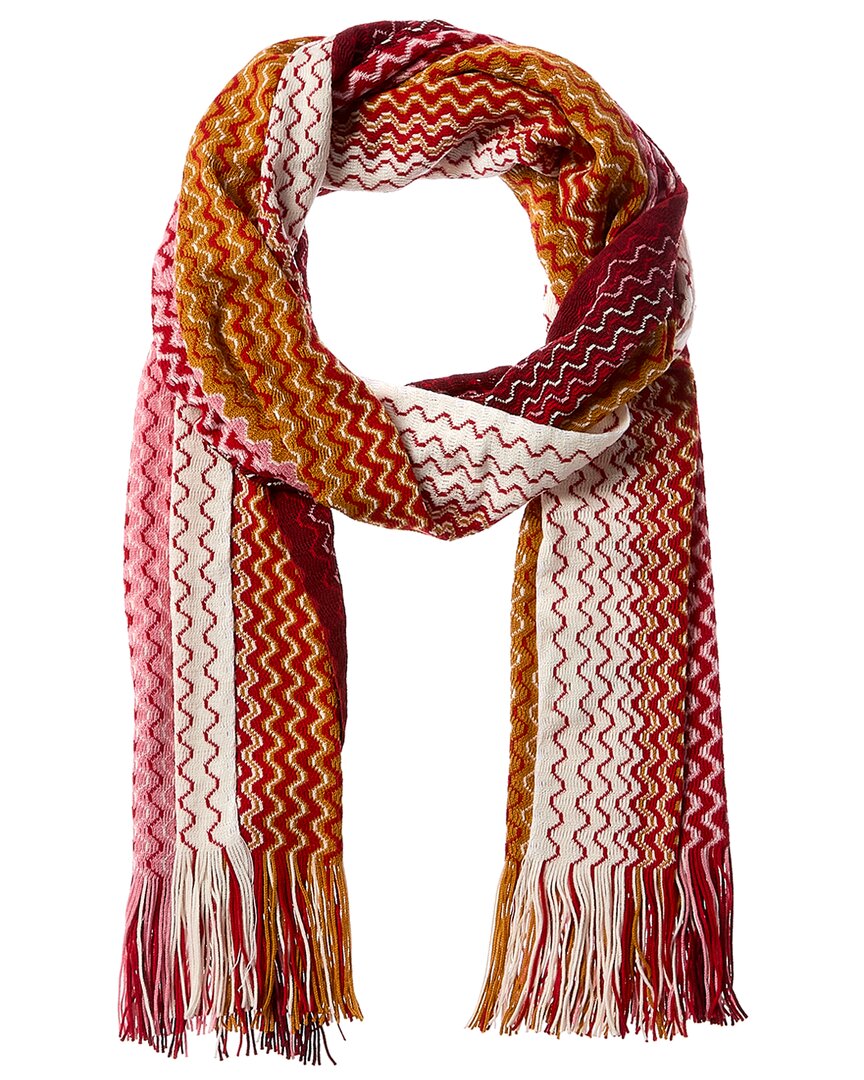 Missoni Wool-blend Scarf In Red