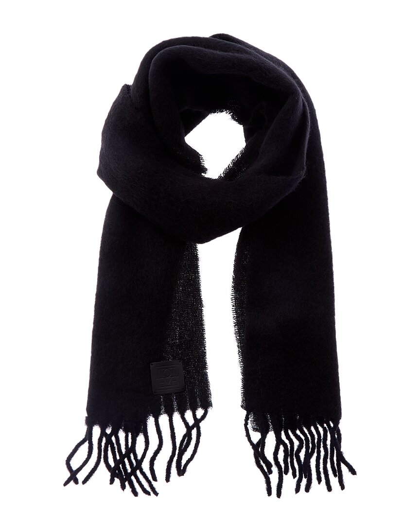 Totême Toteme Monogram Alpaca-blend Scarf In Black