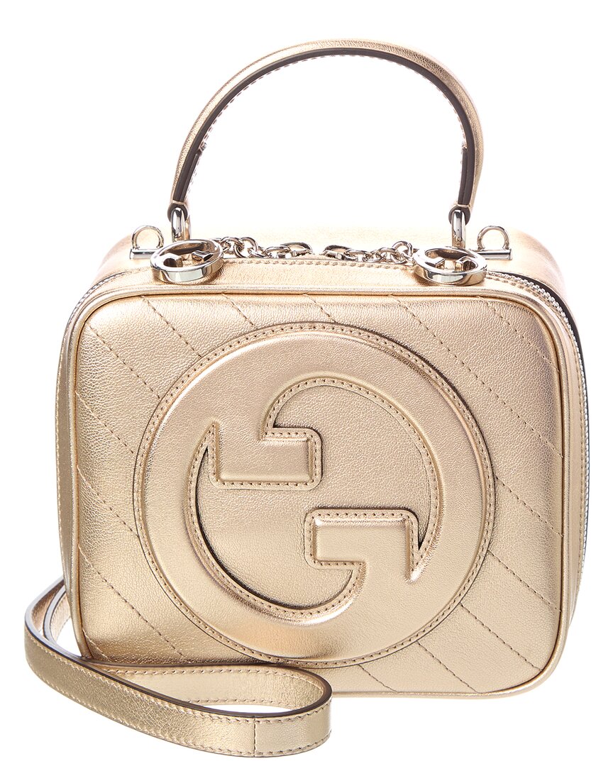 GUCCI グッチ ヒステリア ハンドバック シマレザー ゴールド 197020 Gucci Blondie Top Handle Leather Shoulder Bag Women's Gold | eBay