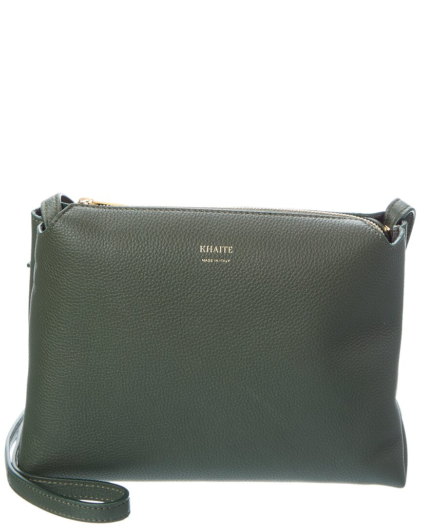 Khaite Lina Medium Leather Crossbody In Green