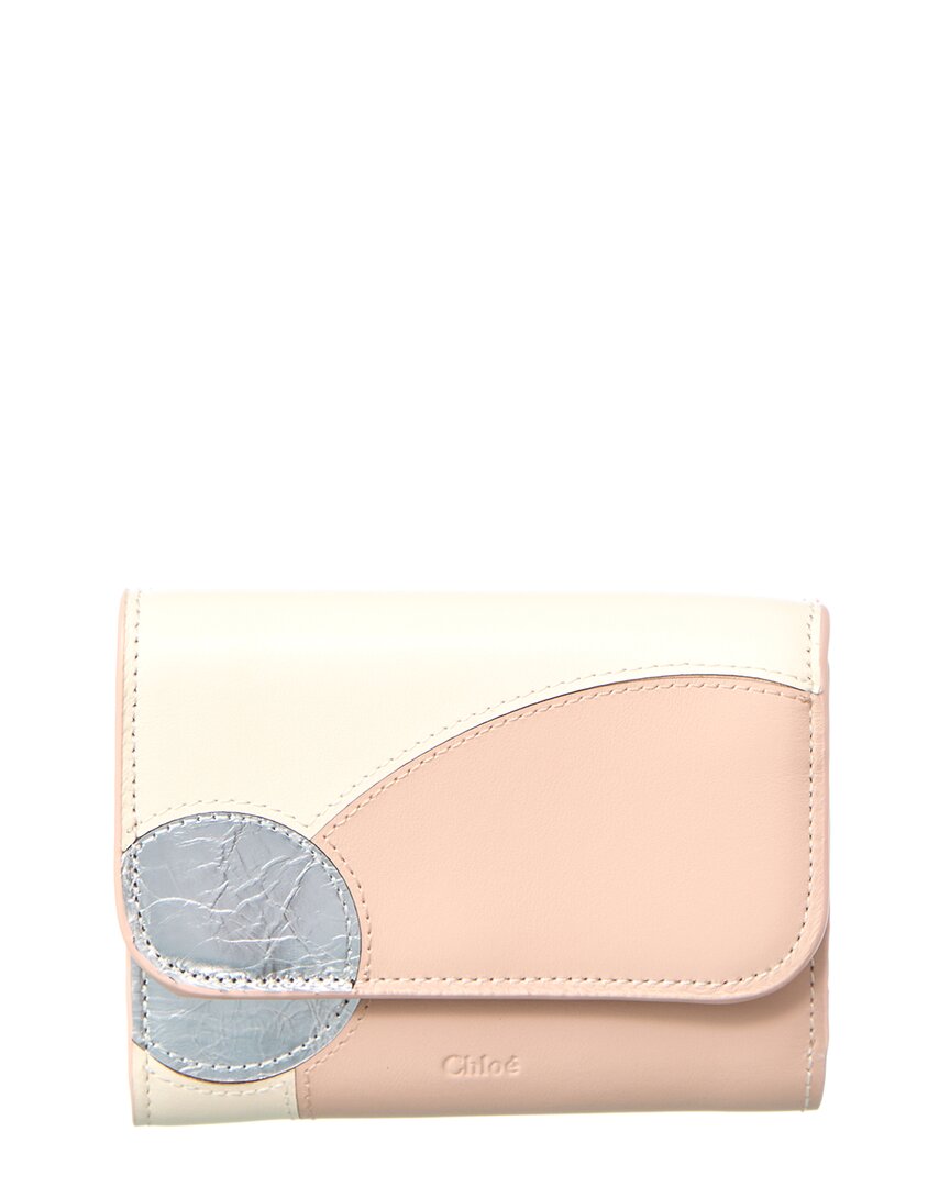 Chloé Mona Leather French Wallet In Pink