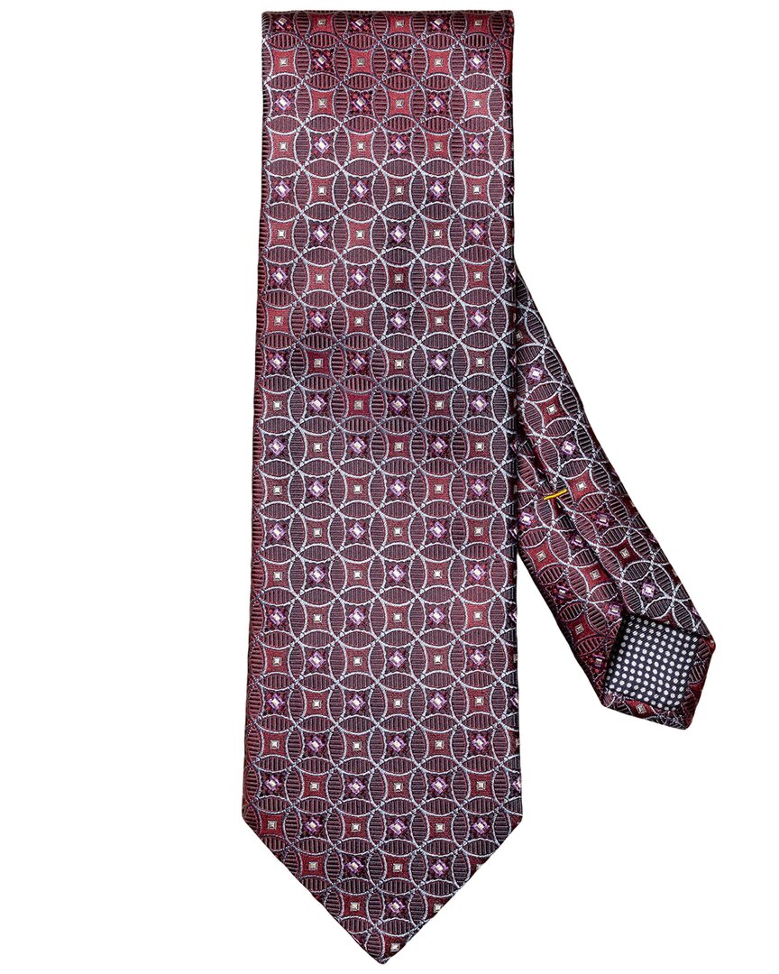 Eton Medallion Silk Tie In Red