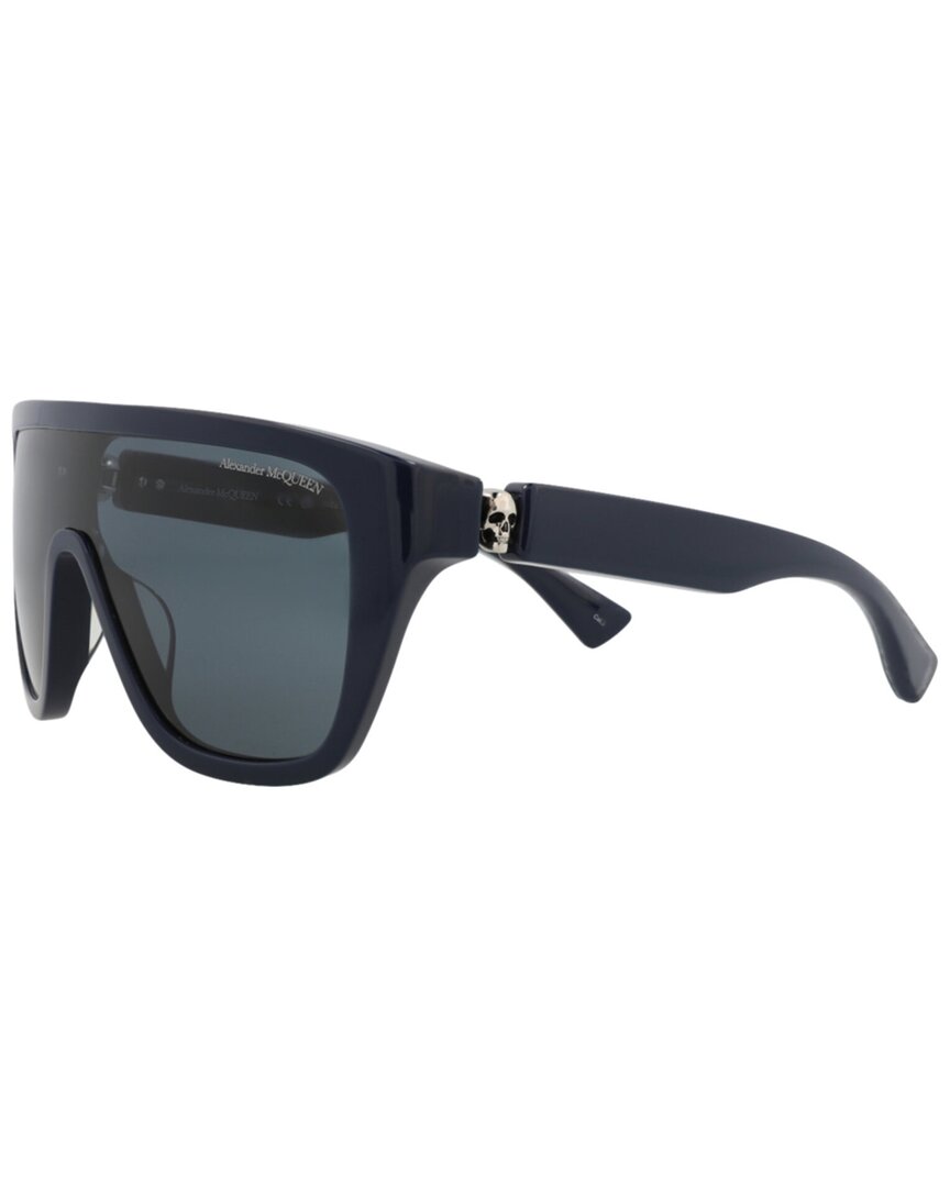 Alexander Mcqueen Shield-frame Recycled Acetate Sunglasses In Black