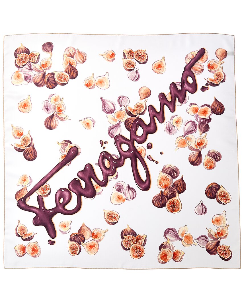 Ferragamo Salvatore  Silk Scarf In White