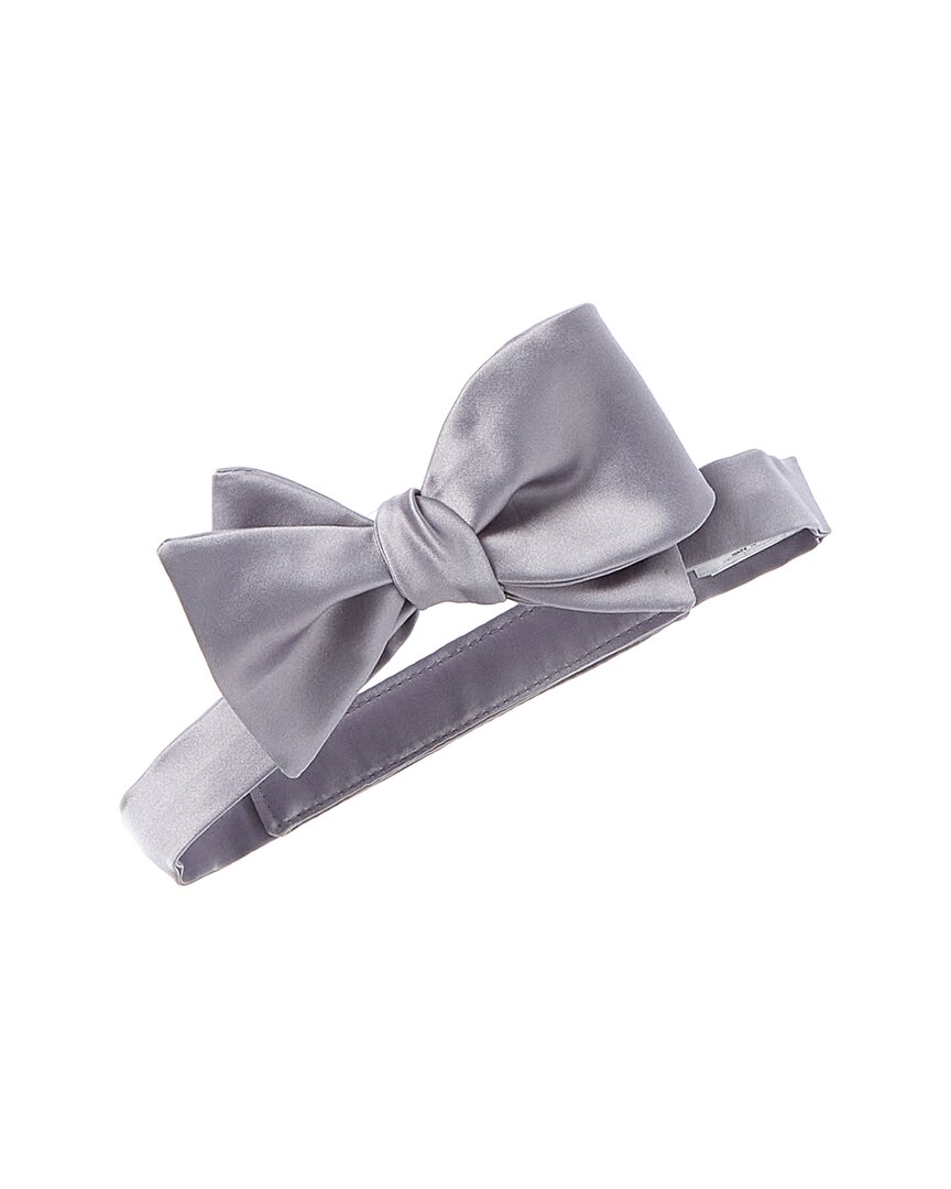 Brunello Cucinelli Grey Silk-blend Bow Tie