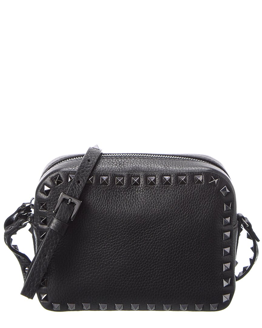 VALENTINO, Rockstud Leather Camera Bag in Black