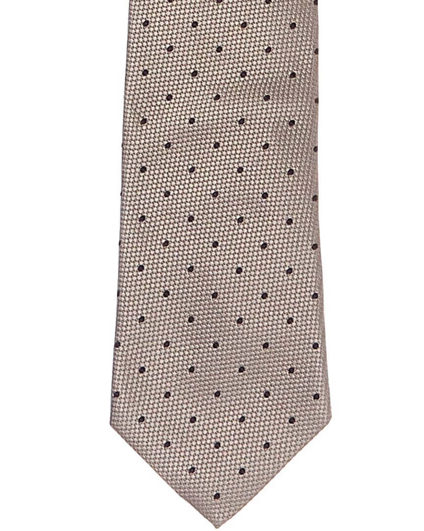 Brunello Cucinelli Beige Dots Silk Tie