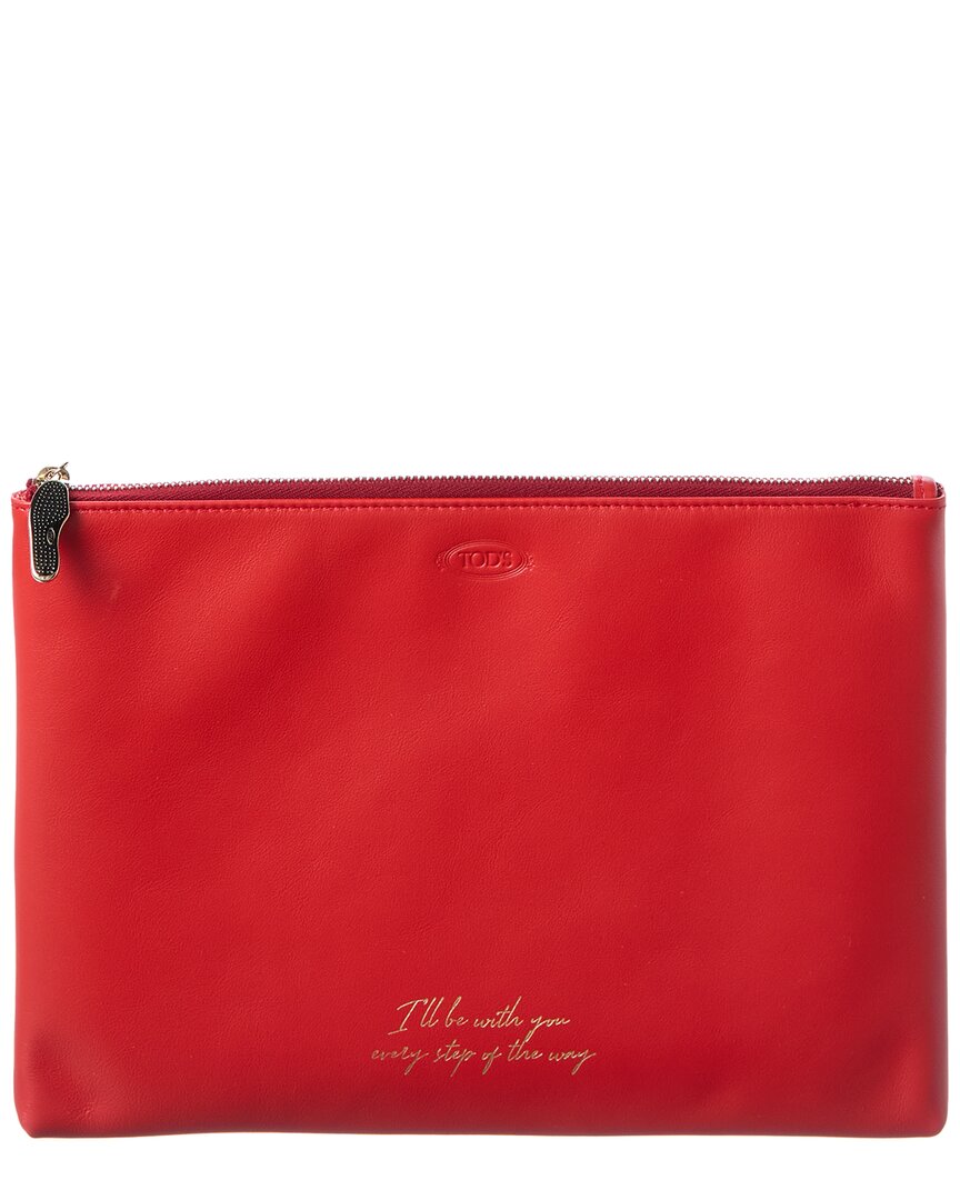 Tod's Leather Pouch In Red