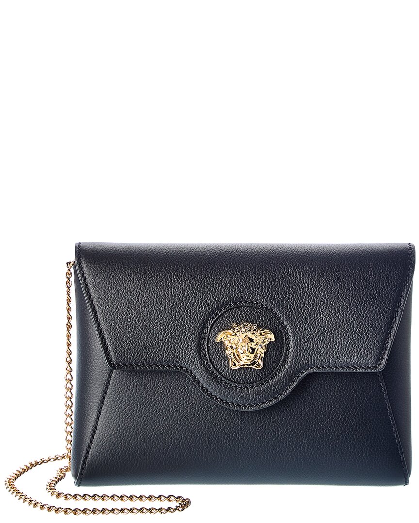 VERSACE LA MEDUSA ENVELOPE LEATHER WALLET ON CHAIN