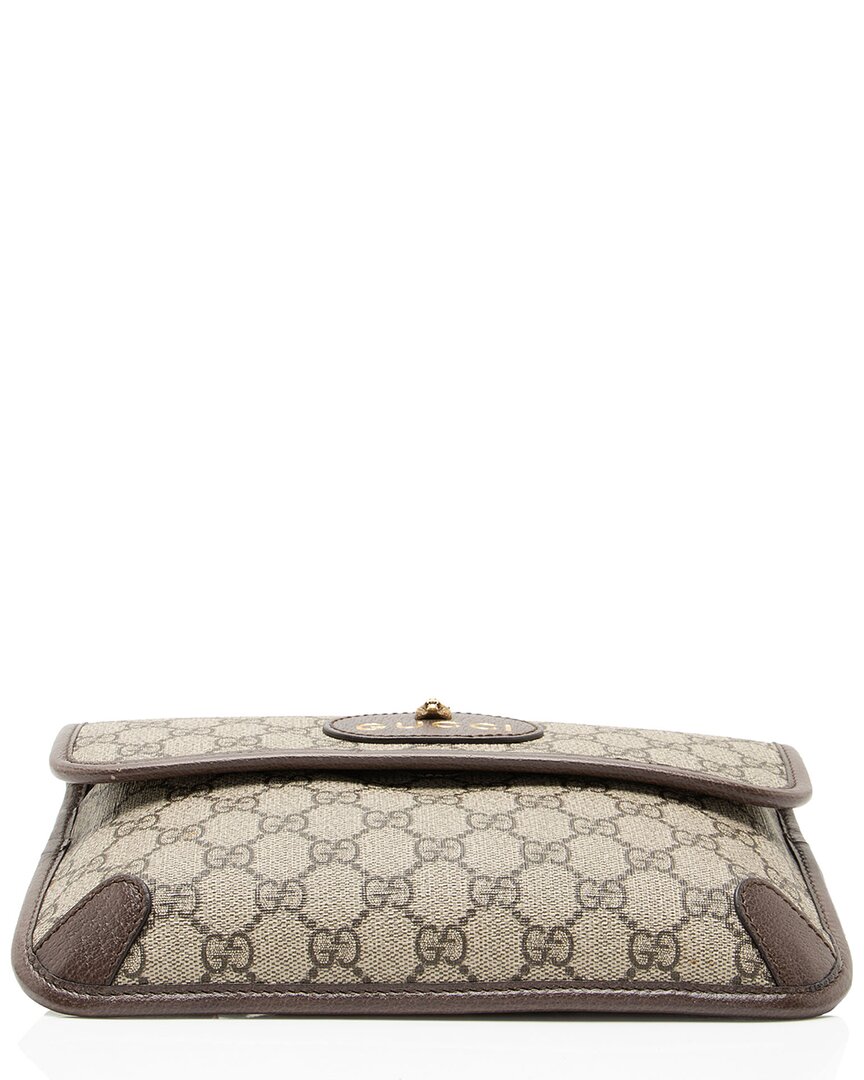 GUCCI 베이지 & 브라운 GG 수프림 코팅 캔버스 & 가죽 & 나일론 네오 벨트백