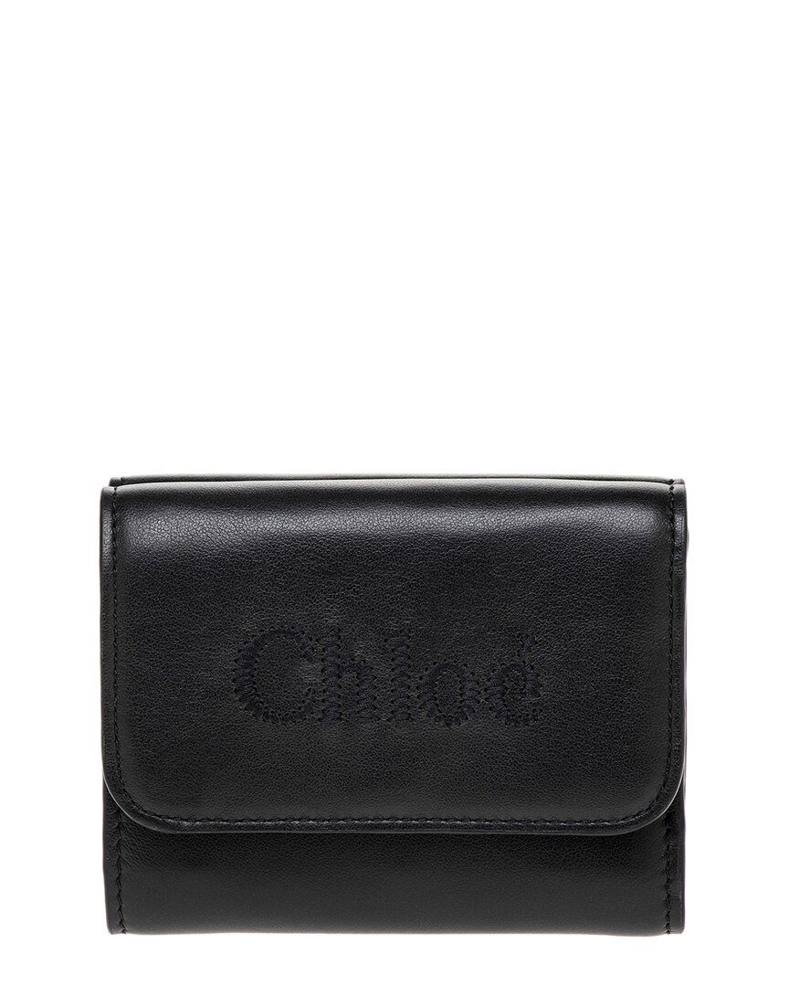 Chloé Sense Small Leather Wallet In Black