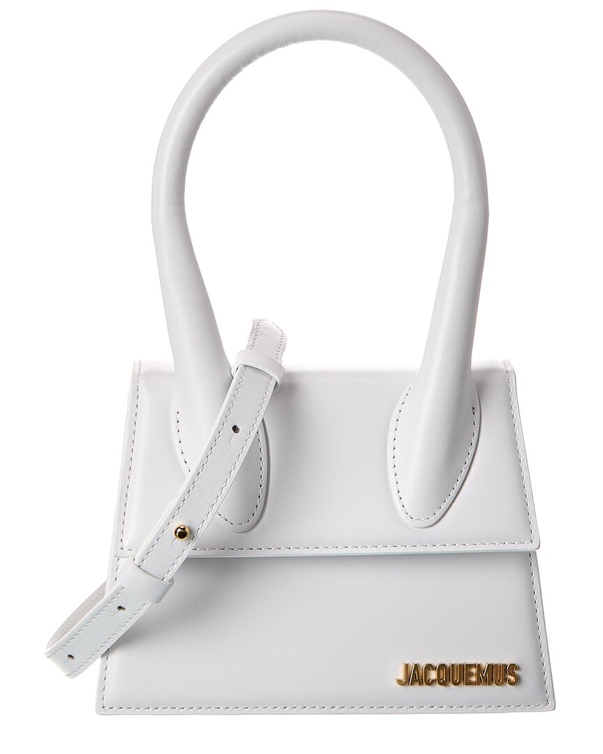 Jacquemus Chiquito Medium Leather Clutch In White