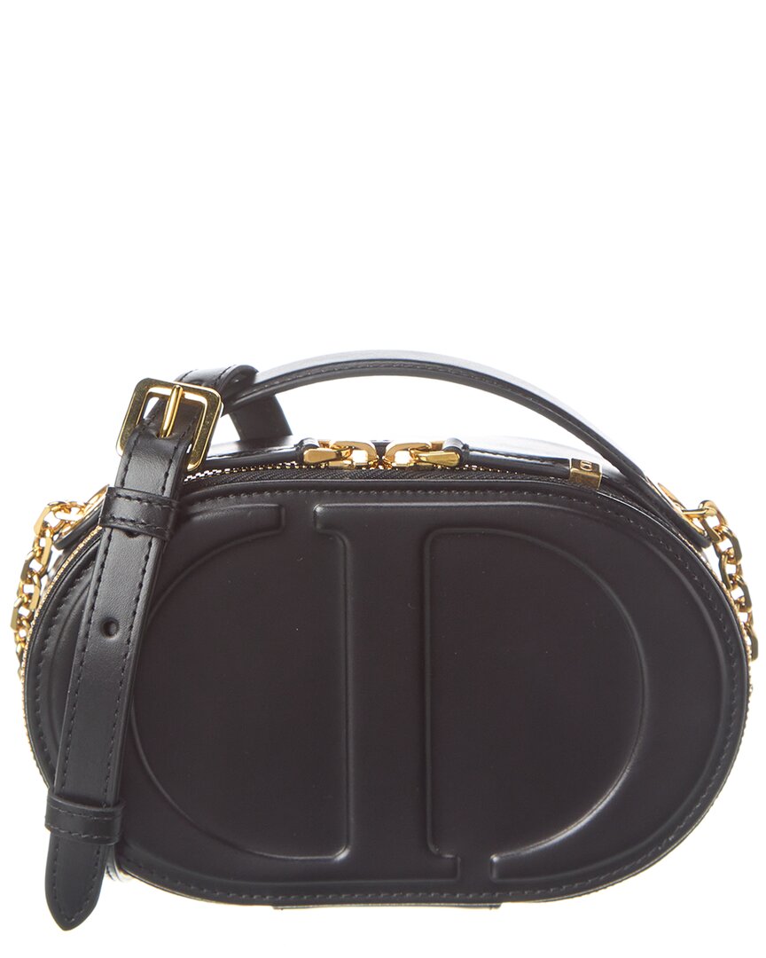 Dior Cd Signature Leather Camera Bag In Black