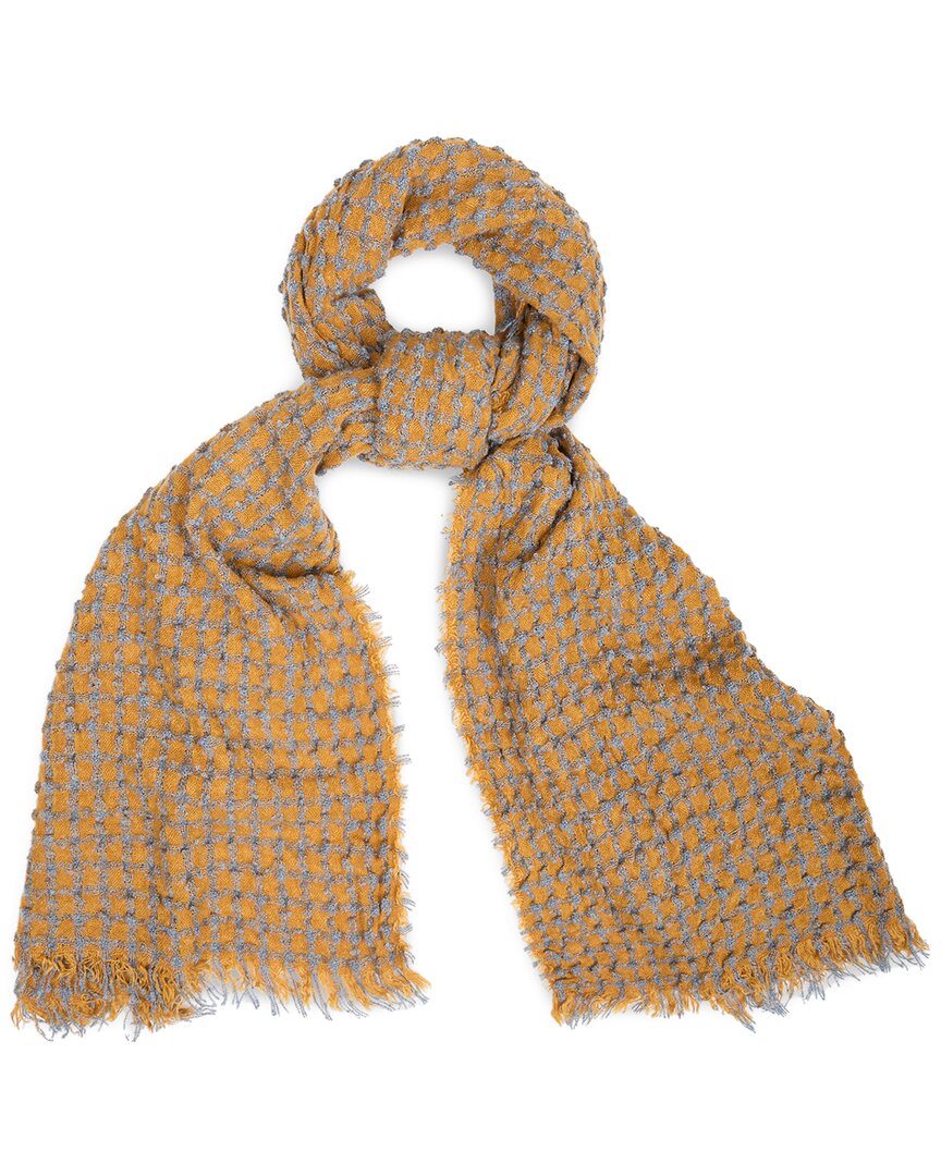 Saachi Crinkle Plaid Scarf In Multi