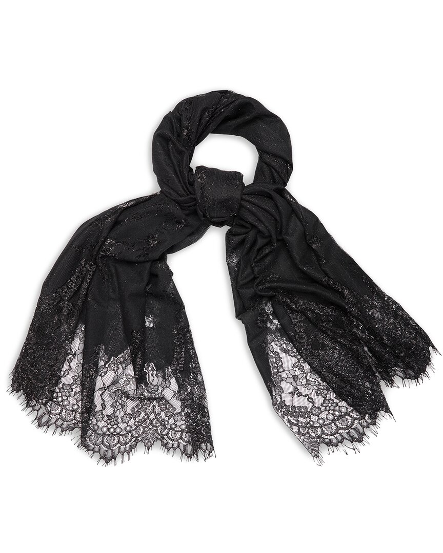 Saachi Lace Shimmer Scarf In Black