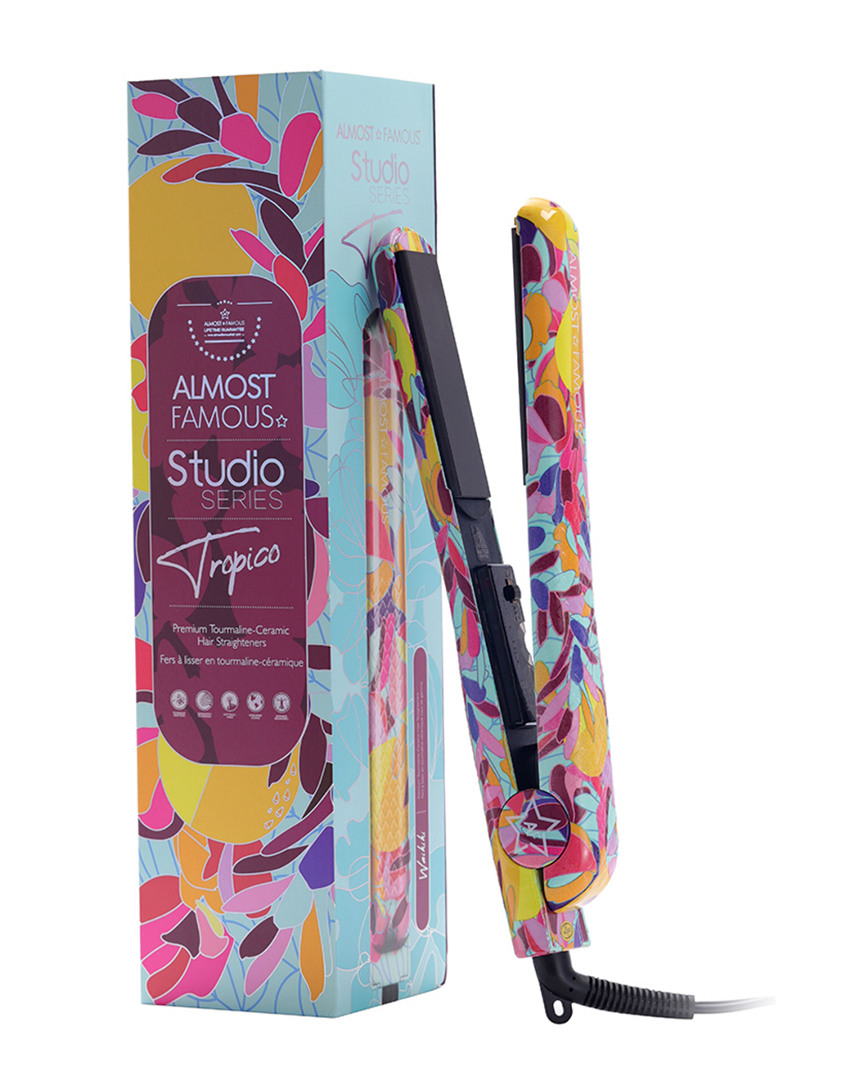 Almost Famous 1.25in Tropico Getaway Flat Iron With Waterprint Design