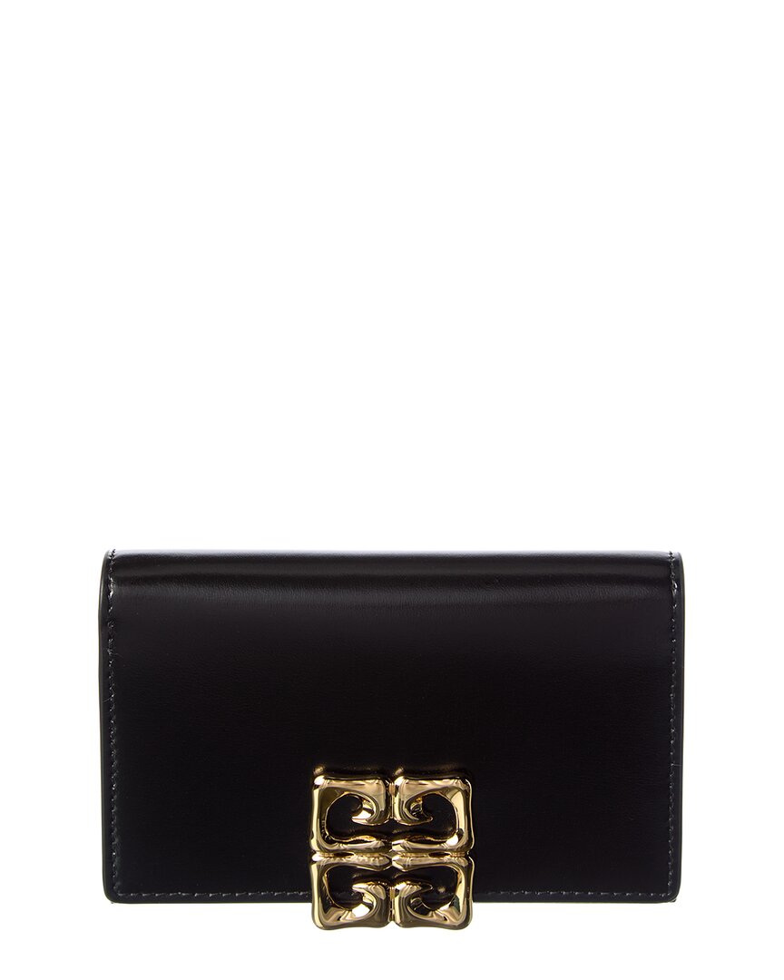 Givenchy 4g Leather Card Holder In Brown