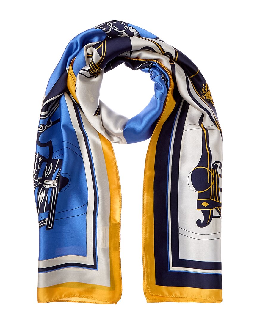 La Fiorentina Printed Scarf In Blue