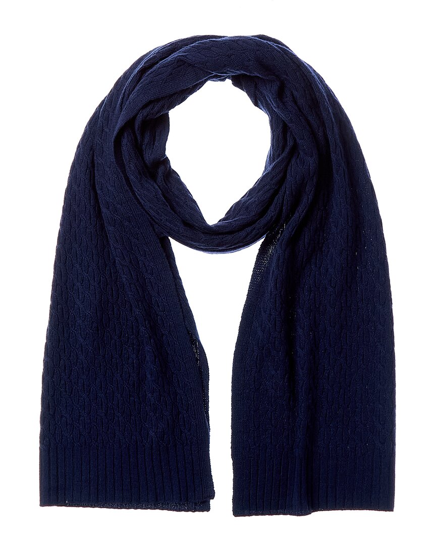 Forte Cashmere Textured Cashmere Scarf In Blue