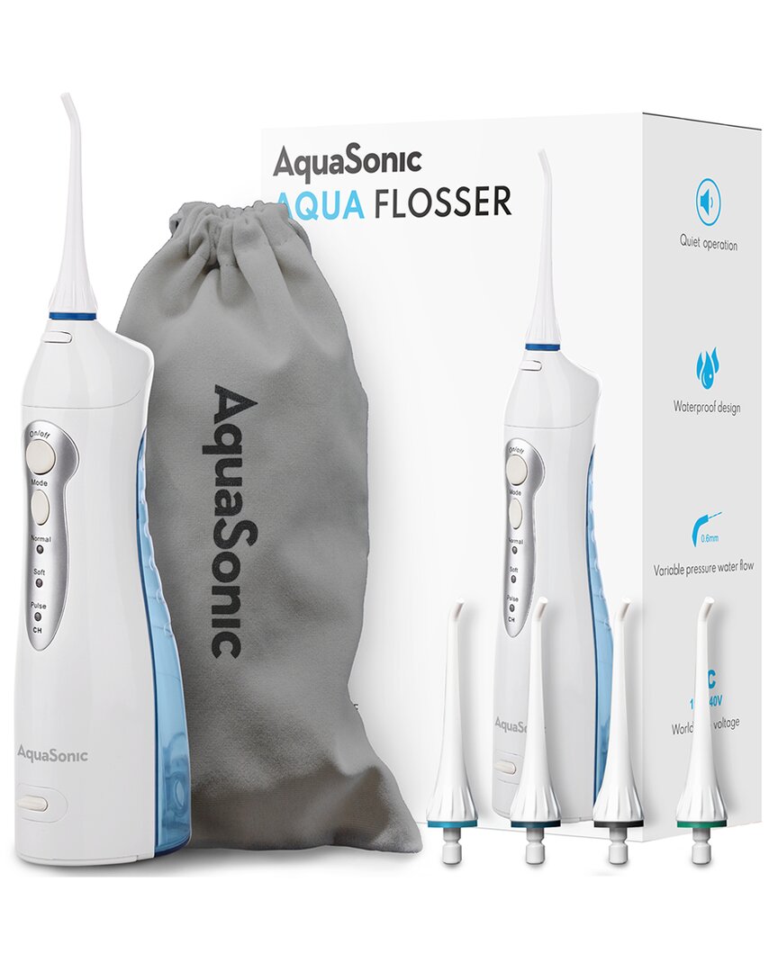 Aquasonic Aqua Flosser Professional Rechargeable Water Flosser + 4 Tips